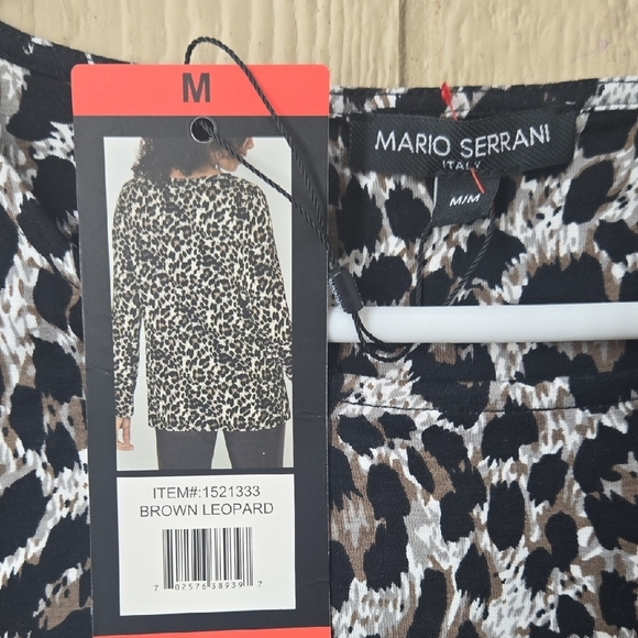 Mario Serrani Leopard Print Long Sleeve Blouse - Picture 6 of 7